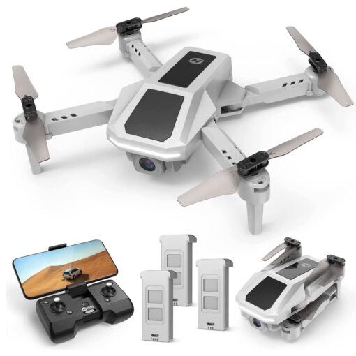 Holy Stone Drone with Camera for Adults, HS430 FPV HD 1080P Video Aircraft for Beginner, Foldable Hobby RC Quadcopter,Toys Gifts with Circle Fly, Throw to Go, 3 Batteries 39 Mins Long Flight Time Grey