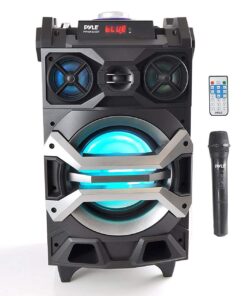 Pyle 500 Watt Outdoor Portable BT Connectivity Karaoke Speaker System - PA Stereo with 8" Subwoofer, DJ Lights Rechargeable Battery Microphone, Recording Ability, MP3/USB/SD/FM Radio - PWMA325BT 17 61ZsEEMCkTL