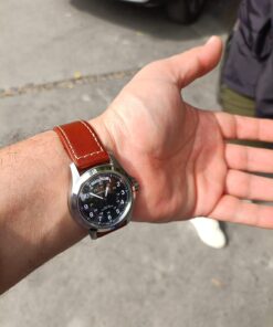 Hamilton Men's H64455533 Khaki King Series Stainless Steel Automatic Watch with Brown Leather Band 43 61ZsGJAG1yL