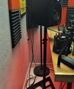 Pyle Speaker Stand Pair of Sound Play 1 and 3 Holder - Telescoping Height Adjustable from 26” - 52” Inch High Heavy Duty Three-point Triangle Base w/ Floor Spikes and 9” Square Platform, Black 16 61ZtHDCzAqL