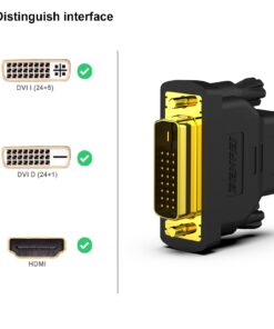 Alternative view of BENFEI DVI to HDMI, Bidirectional DVI (DVI-D) to HDMI Male to Female Adapter with Gold-Plated Cord 2 Pack Adapter DVI M to HDMI F