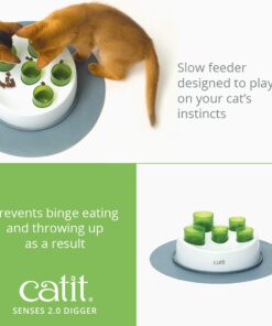 Alternative view of Catit Senses 2.0 Digger Interactive Slow Feeder - Turn Mealtime into Play Time 1 Green,White
