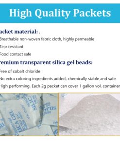 Desiccant Packs 100 Packets 2 Gram Silica Gel Moisture Absorber for Storage Food Contact Safes 12 61ZuPtDjIL