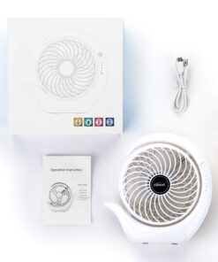 Karecel Rechargeable Fan Battery Operated Mini Desk Fan, 3 Speeds USB Personal Fan Portable Small Table Quiet Fan with True Long Life Battery, Strong Wind Desktop Fan for Travel Camping Office Home White 30 61ZuspWRt1L