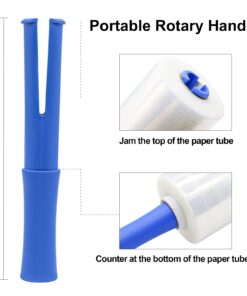 BOMEI PACK Mini Clear Industrial Stretch Wrap Film 5" x 1000ft 4 Pack with Handle, 80 Gauge Thick Cling Plastic Wrap for Moving, Pallet Wrap - Self Adhering Packaging Heavy Duty Shrink Film 14 61ZuzmFQgsL