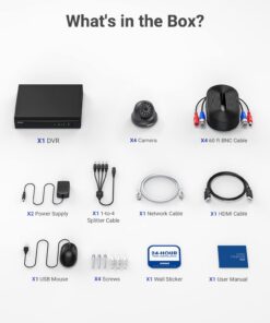 ANNKE H.265+ 8CH Home Security Camera System with Human/Vehicle Detection, 5-in-1 AI DVR Recorder and 4 x 1080P CCTV Indoor & Outdoor Turret Cameras, 100 ft Night Vision, Email Alert, No Hard Drive 20 61ZvLOzIi9L