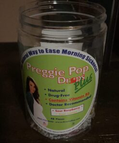 Preggie Pop Drops Plus Fortified with Vitamin B6 - Morning Sickness Relief Fortified with Vitamin B6. Preggie Pops for Relief for Pregnant Women Candy Drops. Sour Raspberry & Sour Lemon 48 Count Sour Raspberry and Sour Lemon 41 61ZvWewpkIL