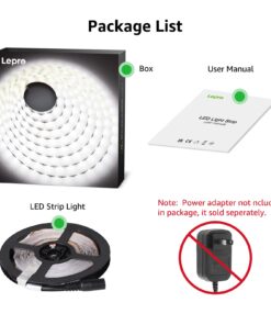 Lepro 12V LED Strip Light, Flexible, SMD 2835, 300 LEDs, 32.8ft Tape Light for Home, Kitchen, Party, Christmas and More, Non-Waterproof, Daylight White, Pack of 2(Not Include Power Adapter) 32.8 ft 25 61ZvtJ8 vPL