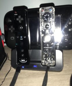 Tekdeals 3-in-1 Charger Dock Charging Station Base with Two Rechargeable Batteries and USB Cable for Wii U Remote Gamepad Controller, Black 17 61Zwb3FYSeL