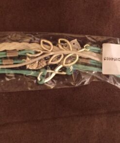 Hithop Vintage Handmade Infinity Silver 8 Owl Leaf Bird Leather Bracelet Wristband 15 61Zx9GyJvhL