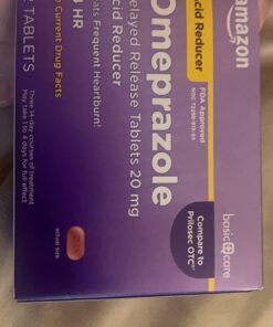 Amazon Basic Care Omeprazole Delayed Release Tablets 20 mg, Treats Frequent Heartburn, Acid Reducer, Heartburn Medicine, 42 Count (Pack of 1) Unflavored 42 Count (Pack of 1) 39 61Zy9BTGjLL
