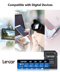 Lexar High-Performance 633x 64GB microSDXC UHS-I Card w/ SD Adapter, C10, U3, V30, A1, Full-HD & 4K Video, Up To 100MB/s Read, for Smartphones, Tablets, and Action Cameras (LSDMI64GBBNL633A) Single 24 61ZyNXwWr6S