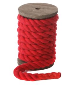 Ravenox Natural Twisted Cotton Rope | Made in The USA | Strong Triple-Strand Cordage for Sports, Décor, Pet Toys, Crafts, Macramé & Indoor Outdoor Use| by The Foot & Diameter (Multiple Color) Red 1/2 Inch x 640 Feet 14 61a 0XCsJWL