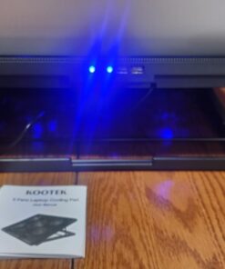 Kootek Laptop Cooling Pad 12"-17" Cooler Pad Chill Mat 5 Quiet Fans LED Lights and 2 USB 2.0 Ports Adjustable Mounts Laptop Stand Height Angle, Blue 43 61a25BOdjLL