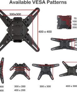 Alternative view of VideoSecu ML531BE2 TV Wall Mount kit with Free Magnetic Stud Finder and HDMI Cable for Most 26-55 TV and New LED UHD TV up to 60 inch 400x400 Full Motion with 20 inch Articulating Arm WT8