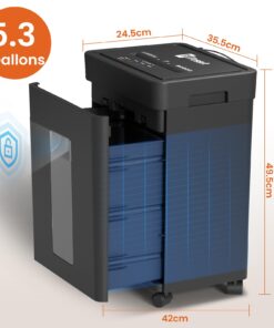 Alternative view of Frossvt Paper Shredder for Home Office Use, 12-Sheet Micro-Cut Paper and Credit Card, Security Level P-4, 5.3-Gallon Bin