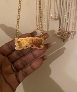 ProLuckis Handmade Personalized Name Jewelry Necklace 18k Gold Plated-Custom Made Any Name Style 3 17 61aASaZE0iL