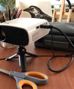 Mini Projector for iPhone, ELEPHAS 2023 Upgraded 1080P HD Projector, 8000L Portable Projector with Tripod and Carry Bag, Movie Projector Compatible with Android/iOS/Windows/TV Stick/HDMI/USB WhiteBlack 25 61aBCUMolBL