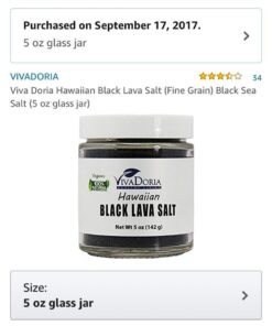 Viva Doria Hawaiian Black Lava Sea Salt, Fine Grain, Lava Salt, 2 lb (907 g) 9 61aBCkRqERL