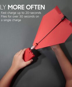 POWERUP 2.0 Paper Airplane Conversion Kit | Electric Motor for DIY Paper Planes | Fly Longer and Farther | Perfect for Kids & Adults | Ready to Use Aeroplane Engine Kits Red, Black 19 61aBRlcq2vS