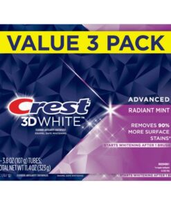 Crest 3D White Toothpaste Radiant Mint, 3.8 Oz (Pack of 3) 3.8 Ounce (Pack of 3) 27 61aFjpTj8CL