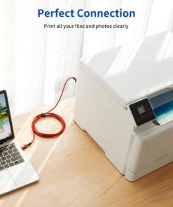 JSAUX Printer Cable, 10FT USB Printer Cable USB 2.0 Type A Male to B Male Scanner Cord USB B Cable High Speed for HP, Canon, Epson, Dell, Brother, Lexmark, Xerox, Samsung etc and Piano, DAC Red 21 61aGdPoNjmL