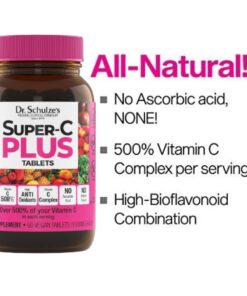 Dr. Schulze's | Super-C Plus | Vitamin C Complex | Clinical Herbal Formula | Dietary Supplement | Immunity Support | Increase Collagen Formation & Iron Absorption | 60 Chewable Tablets (1000 mg) 60 Count (Pack of 1) 12 61aHHnHApfL
