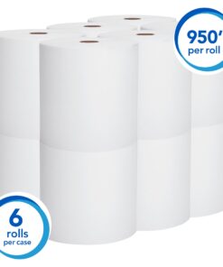 Kimberly-Clark Scott® Essential High Capacity Hard Roll Paper Towels (02000), 1.75” Core, White, 950' / Roll, 6 Rolls / Convenience Case, 5,700’ / Case 8 61aI74QAirL