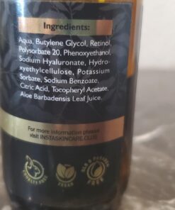 DOUBLE SIZED (2Oz) Retinol Serum for Face with Hyaluronic Acid + Vitamin E and A + Aloe Vera Anti-Aging Serum Pore Tightener Fade Dark Spots Clinical Strength Formula by InstaSkincare 2 Fl Oz (Pack of 1) 33 61aIGC23ZqL