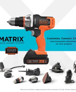 BLACK+DECKER 20V MAX Matrix Cordless Drill/Driver (BDCDMT120C), Drill Kit (Orange) Drill Kit (Orange) 22 61aJf31412S