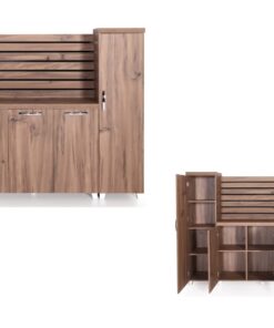 Casa Mare 87" Wood Office Furniture Set of 4pcs | Executive Desk w/Leather Pad | Large Storage Cabinet w/Chrome Handles & Legs | Modern File Cabinet | Coffee Table | Sturdy Farmhouse Home Workstation 14 61aMQ5HgzoL