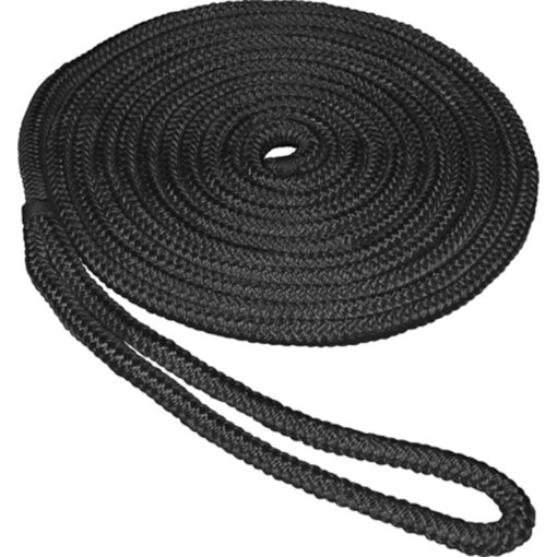 SeaSense Double Braid Nylon Dockline Black 1/2" x 15'