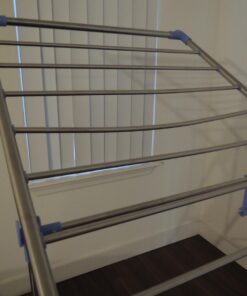 Household Essentials Collapsible Adjustable Gullwing Metal Clothes Drying Rack, Grey 10 61aO2IkmYZL