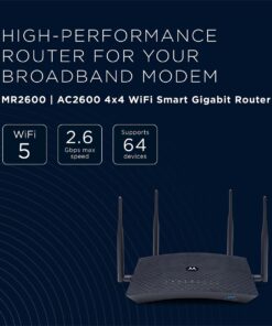Alternative view of Motorola AC2600 4x4 WiFi Smart Gigabit Router with Extended Range, Model MR2600