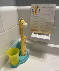 Brusheez® Kids’ Electric Toothbrush Set - Safe & Effective for Ages 3+ - Parent Tested & Approved with Gentle Bristles, 2 Brush Heads, Rinse Cup, 2-Minute Timer, & Storage Base (Jovie The Giraffe) Jovie the Giraffe 33 61aPgO2sL9L