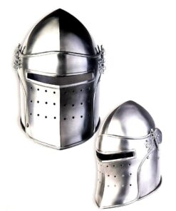 Medieval Renaissance Detachable Visor Barbute 18 Guage Functional Helmet Armor Rustic Vintage Home Decor Gifts
