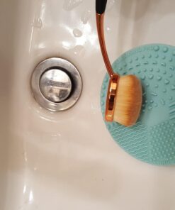 fantcen Make-up-Pinsel von Silikon Pinsel Reinigung Matte Pinsel Scrubber Board Tragbarer Mini Pad für Kosmetik Body Paint Set of 2 (Pink & Grün)… 22 61aRGVn6LL