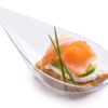 Zappy - 100 Clear 4 Inches Plastic Tear Drop Appetizer Spoon Clear Plastic Spoon Tasting Spoons Soup Spoons/Asian Spoon Dessert Dish Bowls Teardrop Plates Spoons 41 61aSAz7tykL