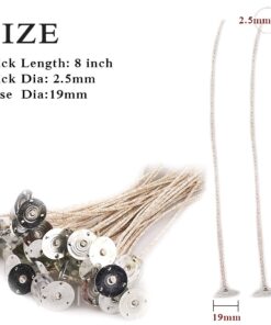 Alternative view of EricX Light 100 Piece 8 inch Soy Wax Candle Wick,Cotton & Paper Interwoven core,Large,for Candle Making,Candle DIY