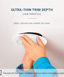 PARMIDA (12 Pack) 5/6 Inch Dimmable LED Disk Light Surface Flush Mount 15W, UL Listed, Recessed Retrofit Ceiling Lights, Energy Star, Installs into Junction Box Or Recessed Can,1050lm - 3000K 3000k (Soft White) 29 61aSvEzsHZL