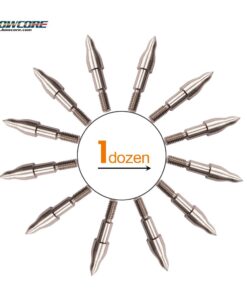 Alternative view of BOWCORE Premium Stainless Steel Archery Target Field Points: Screw in Bullet or Combo Field Point for Multiple Arrow Sizes - 1 Dozen 11/32"-stainless steel-combo shape 250 grains