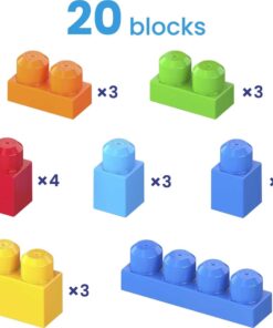  MEGA BLOKS Toy Building Set Toddler Blocks, Block Scooping Wagon Learning Toy with Storage - Blue 17 61aUkbLKAcL