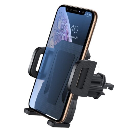 Miracase Air Vent Phone Holder for Car[Metal Hook Clip], Hands Free Universal Automobile Cell Phone Mount Fit for iPhone 15 Series/iPhone 14/13 Series and All Smartphones,Black Black