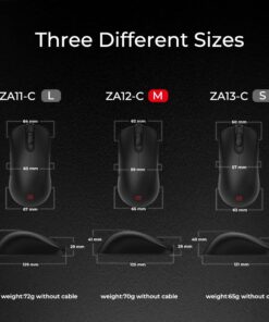 BenQ Zowie ZA12-C Symmetrical Gaming Mouse for Esports |Weight-Reduced | Paracord Cable & 24-Step Scroll Wheel for More Personal Preference| Driverless | Matte Black Coating | Medium Size ys/m 13 61aX50LEFaL