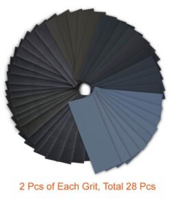 28 Pcs 120 to 3000 Grit Wet Dry Sandpaper Assortment 9 * 3.6 Inches for Automotive Sanding 22 61aX7D4mpYL