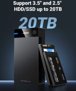 Alternative view of UGREEN External Hard Drive Enclosure for 3.5 2.5 Inch SATA SSD HDD USB 3.0 to SATA III Hard Drive Case with UASP 12V Power Adapter Compatible with WD Seagate Toshiba Samsung Hitachi PS5 Xbox