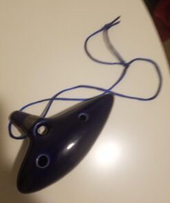 TOTMC Legend of Zelda Ocarina of Time Triforce Link 12 Hole Alto C Mediant Tone Ocarina Zelda Cosplay Ceramic Replica + Textbook Blue,Gold,Silver 44 61aXvtHKjtL