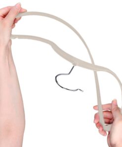 TECHZOO 50 Pack New Premium Quality Velvet Hangers Ultra Thin Non Slip Adult Felt Space Saving Hangers for Closet Heavy Duty Coat Pants Jackets Dress Hangers 360° Swivel Hook Hold Upto 10 lbs Ivory 26 61aYiy9HoxL