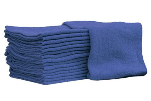 Nabob Wipers Auto Mechanic Shop Towels 25 Pack Shop Rags 100% Cotton Size 14"x14" Commercial Grade (25 Pack, Blue) Blue