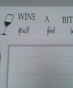 Blinggo WINE A BIT you'll feel better Quote Letter Wall Sticker Decal Home Arts Dinning Kitchen Lounge Decor Wall Decoration 22''X10'' Black 27 61aZvaE9kQL